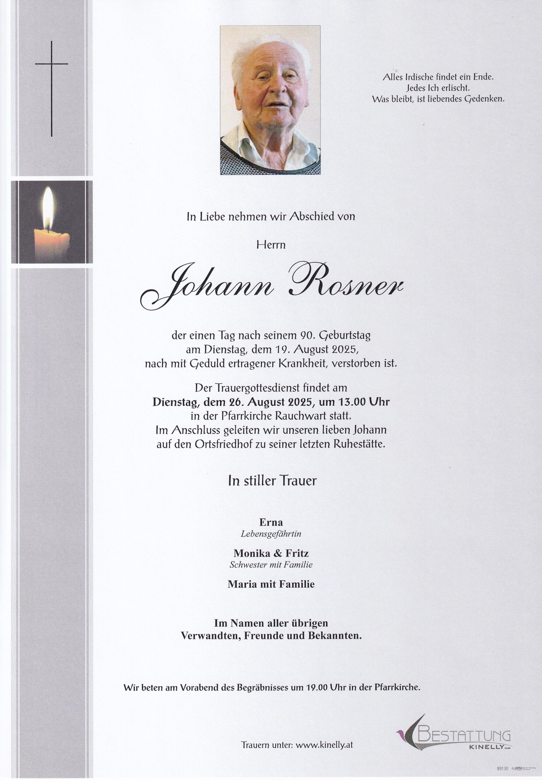 Johann Rosner - Bestattung Kinelly