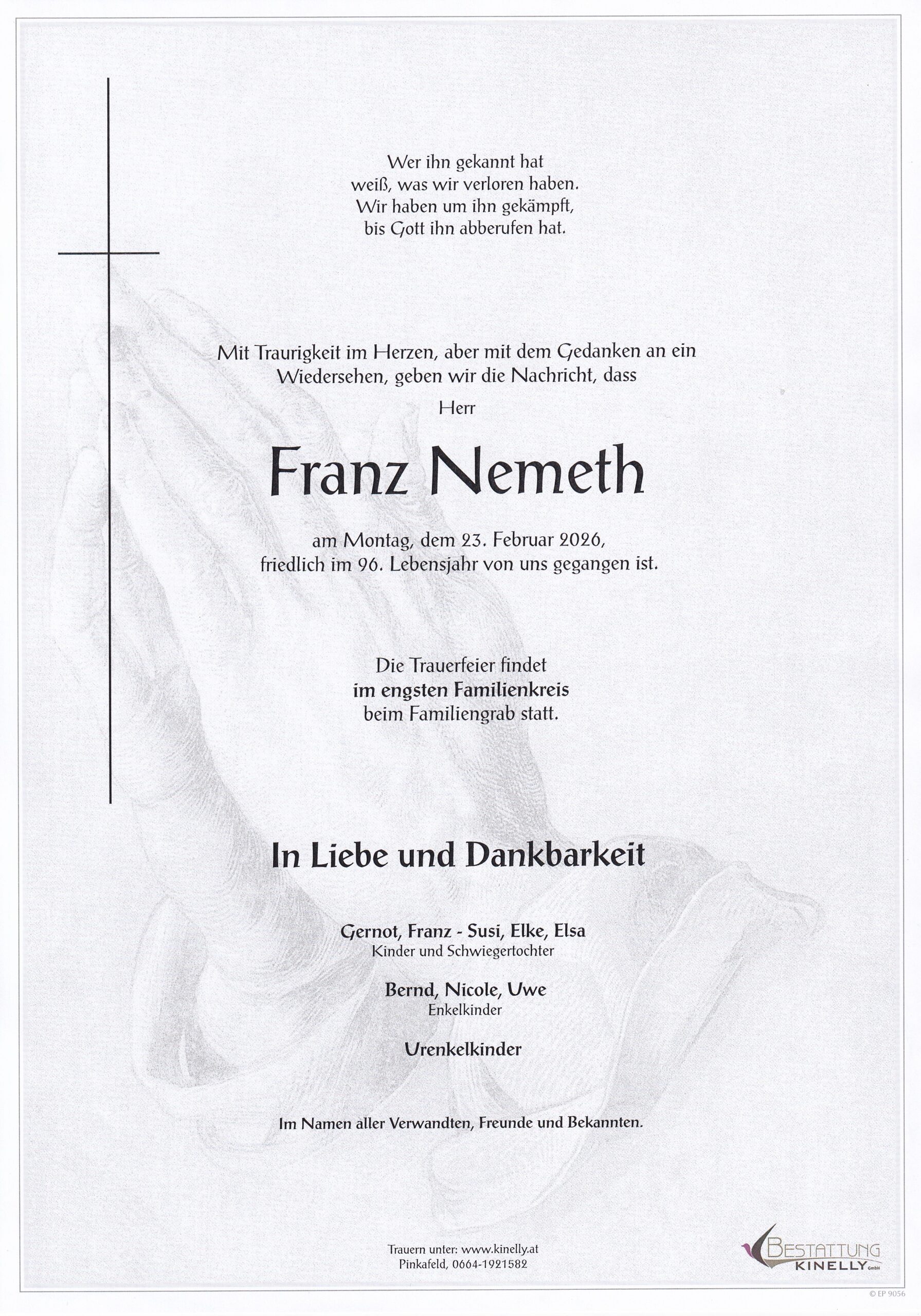 Franz Nemeth - Bestattung Kinelly
