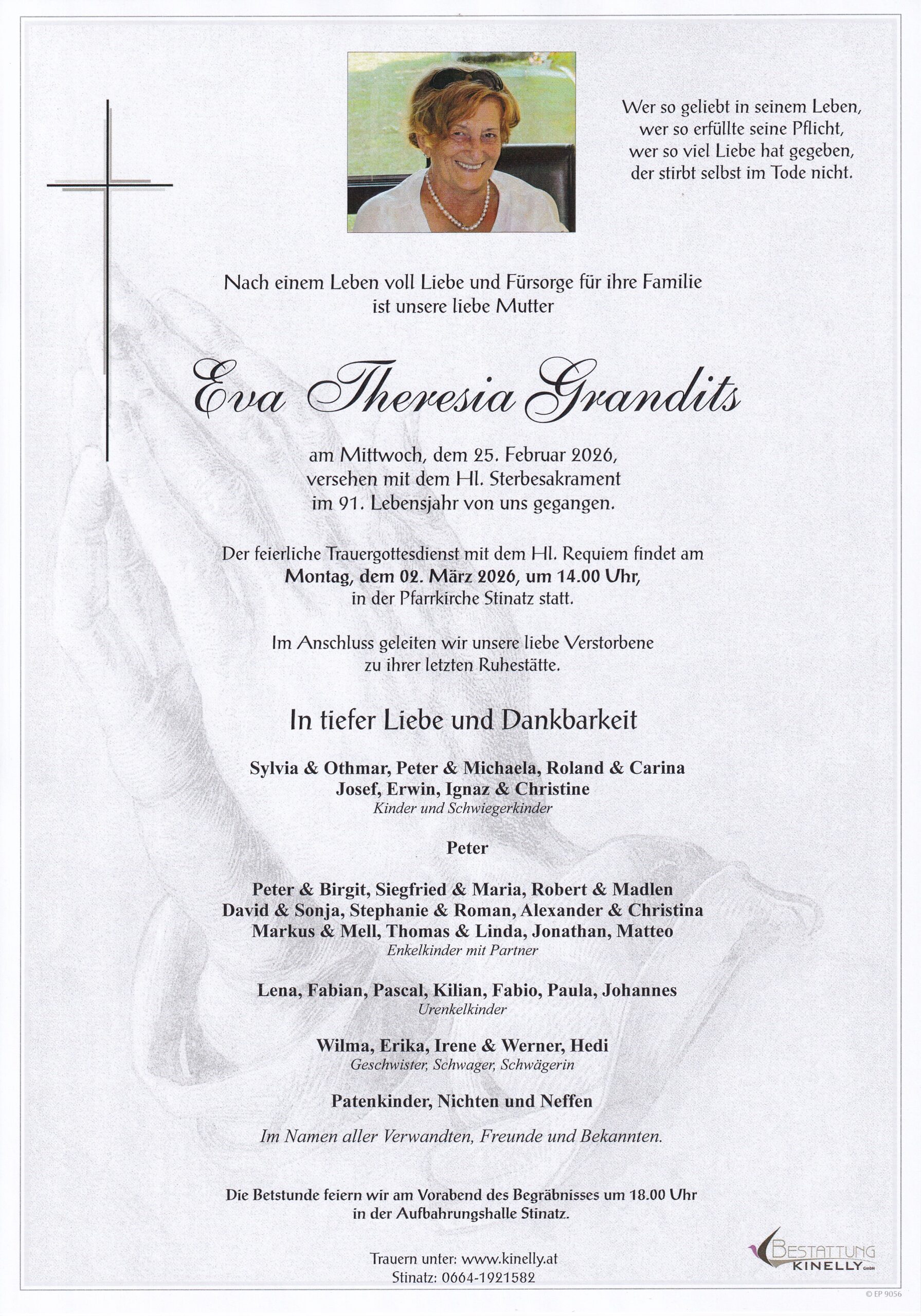 Eva Theresia Grandits - Bestattung Kinelly